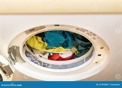 Lint Trapped in Filter of Laundry Dryer Machine after Drying Stock ...