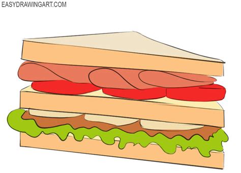 How to Draw a Sandwich - Easy Drawing Art