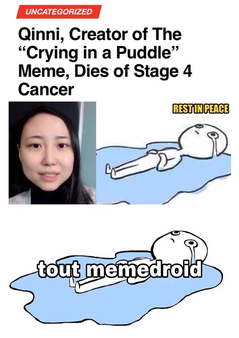 La creatrice du meme "Crying in a puddle" meurt d’un cancer en phase ...