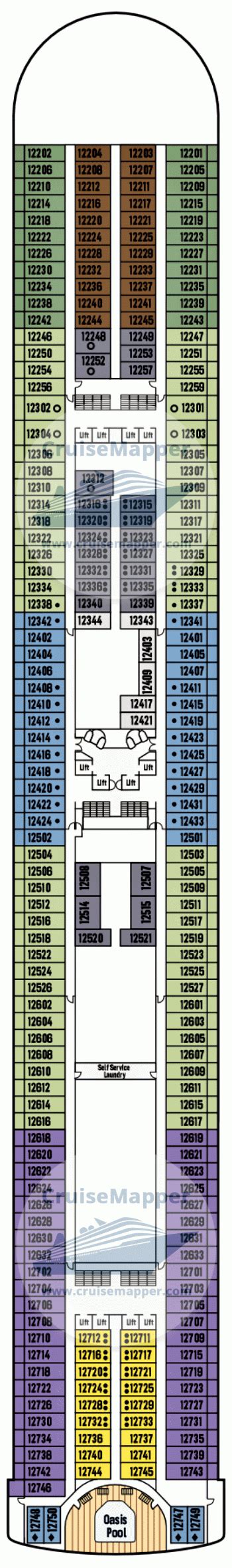 Pacific Encounter deck 12 plan | CruiseMapper