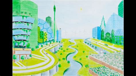 How to draw a future sustainable city of UAE || #drawing - YouTube