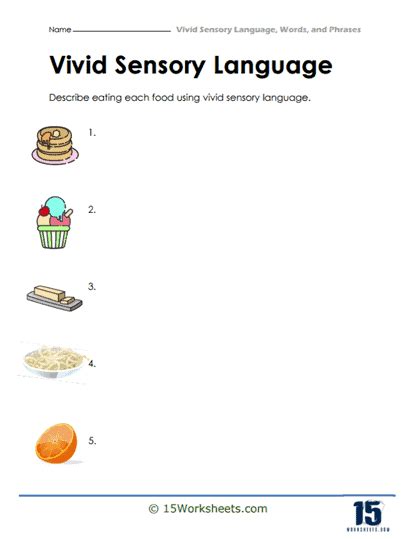 Vivid Sensory Language Worksheets - 15 Worksheets.com - Worksheets Library