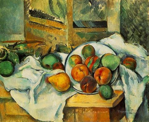 Table Napkin and Fruit Paul Cezanne Impressionism still life Painting ...