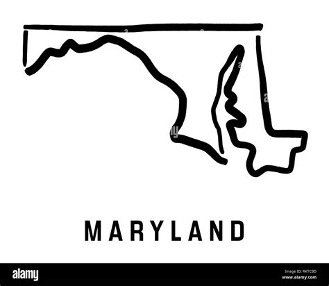 Maryland simple logo. State map outline - smooth simplified US state ...