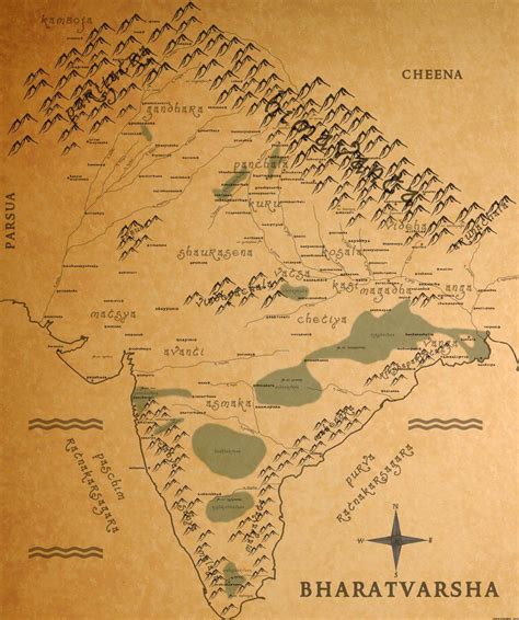 Ancient Map of Bharatvarsha