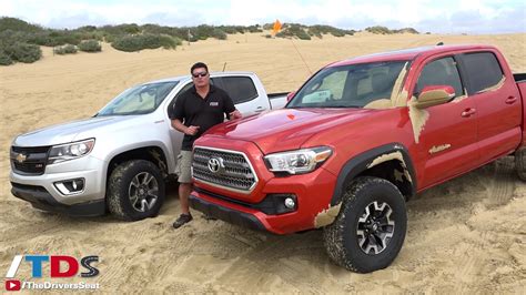 Toyota Tacoma TRD Off-Road vs Chevy Colorado Z71 - sand and rock crawl ...