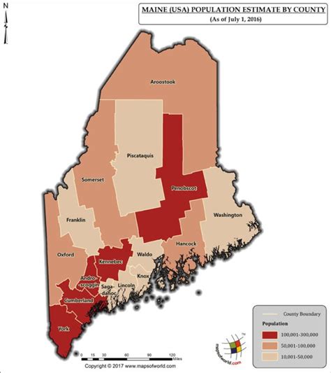 Maine Population Map - Answers