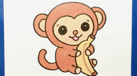 HOW TO DRAW A CUTE MONKEY HOLDING BANANA - YouTube