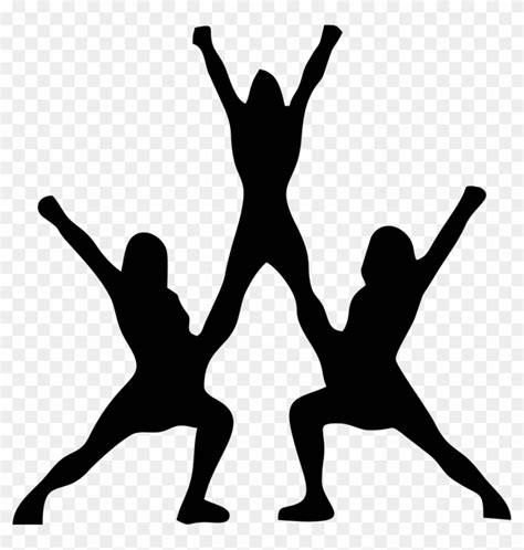 Cheerleading - Cheerleading Stunt Silhouette - Free Transparent PNG ...