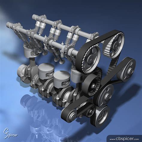 Inline 4-Cylinder Engine - 3D Model by cbspicer on DeviantArt