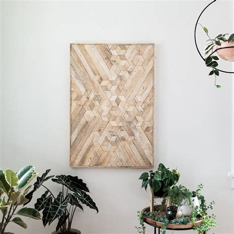 Reclaimed Wood Wall Art | Wood Wall Art | Wood Decor | Geometric Wood ...