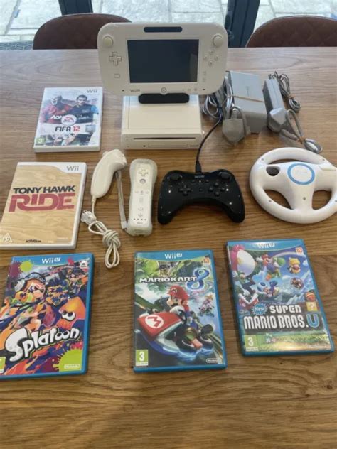 NINTENDO WII U WHITE Console Bundle Mario Kart, Splatoon, New Super ...