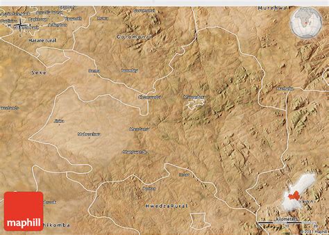 Satellite 3D Map of Marondera