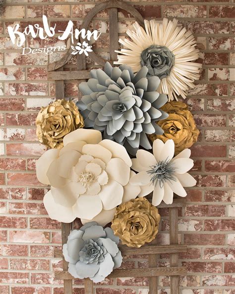 Large Paper Flower Wall Decor for Nursery Weddings Bridal