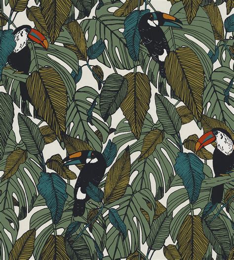 Toucan Wallpaper by Casamance | Wallpaper companies, Tropical wallpaper ...