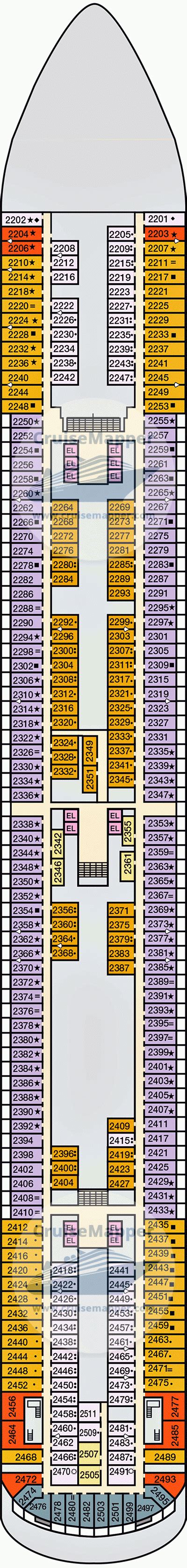 Carnival Venezia deck 2 plan | CruiseMapper