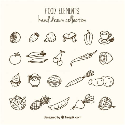 Healthy Food Sketch at PaintingValley.com | Explore collection of ...