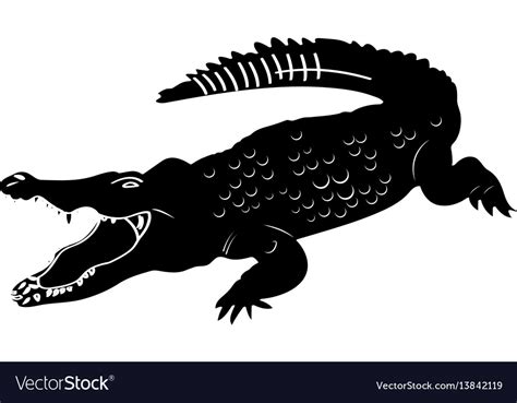 Isolated crocodile silhouette Royalty Free Vector Image