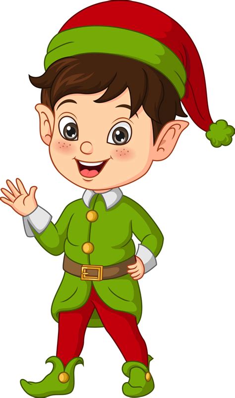 Cartoon little boy wearing christmas elf costume 5113034 Vector Art at ...