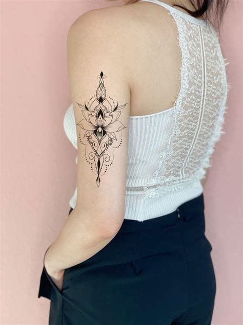 Lotus Temporary Tattoo / Large Bohemian Tattoo / Boho Tattoo / Festival ...