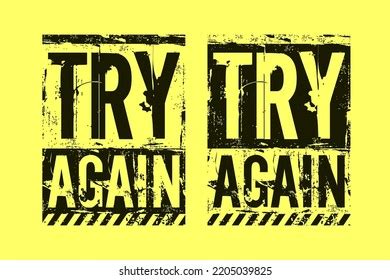 Try Again Motivational Quotes Brush Stroke Stock Vector (Royalty Free ...