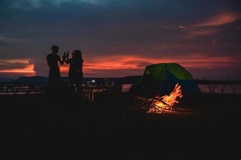 Camping Silhouette Stock Photos, Images and Backgrounds for Free Download