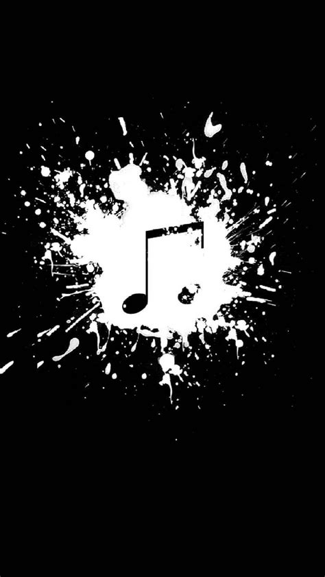 Music Note Wallpaper Black