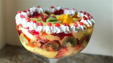 Fruit custard trifle recipe | custard trifle recipe - YouTube