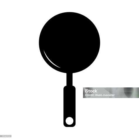 Frying Pan Silhouette Icon Cooking Vector Stock Illustration - Download ...