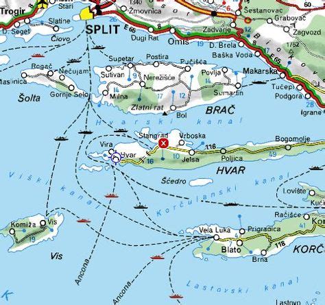 Island of Hvar, map | Croatia map, Hvar croatia, Ancona