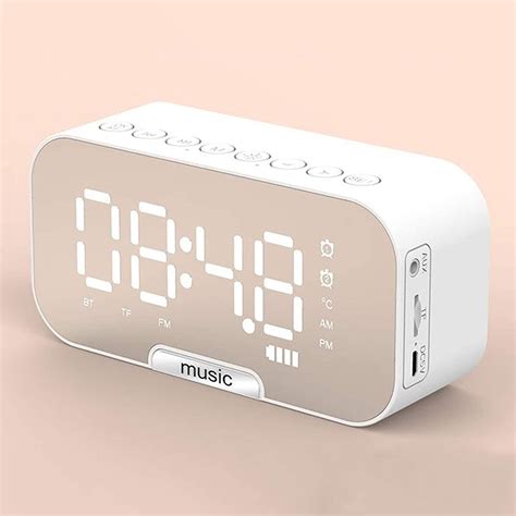 Digital Alarm Clock Radio 5.5” Large LED Display with 3 Brightness ...