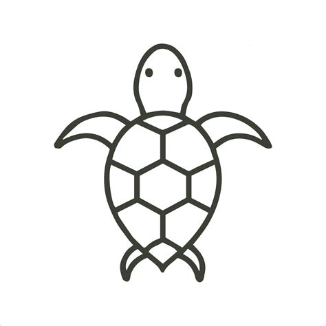 Minimal simple turtle outline vector art of tortoise. 14487828 Vector ...