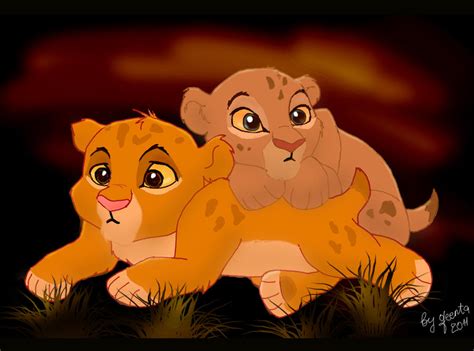 Simba and Nala cubs by qeenta on DeviantArt