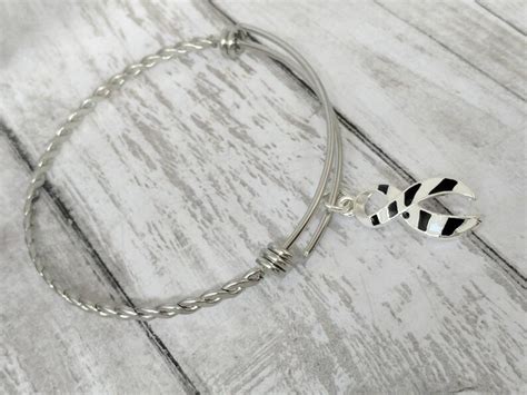 Zebra Awareness Bracelet Zebra Stripes Awareness Ribbon - Etsy