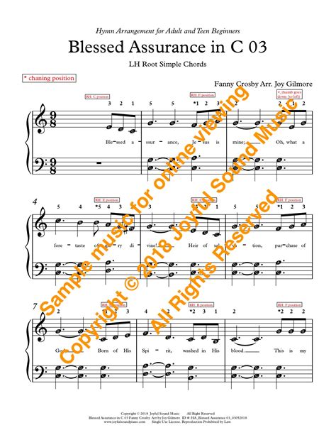 Blessed Assurance Hymn Arrangements Piano Lessons Online