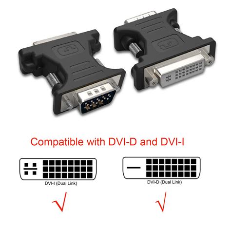 New DVI Female to VGA male adapter DVI-D dual link 24+1 ADAPTOR ...