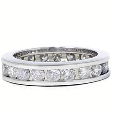 2ct Channel Set Diamond Eternity Ring Solid14K White Gold | eBay