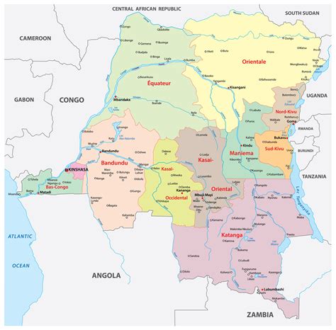 Congo Map : Democratic Republic Of The Congo Political Map With Capital ...