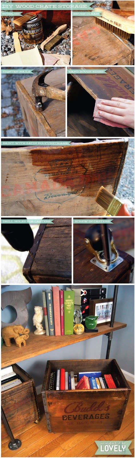 Wouldn't it be Lovely: DIY Vintage Rolling Wood Crates