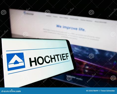 Cellphone with Logo of German Construction Company Hochtief AG on ...