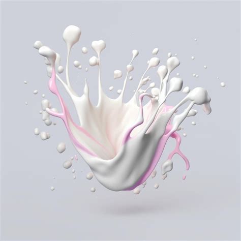 Premium AI Image | Splash of White Milk On a Solid Background