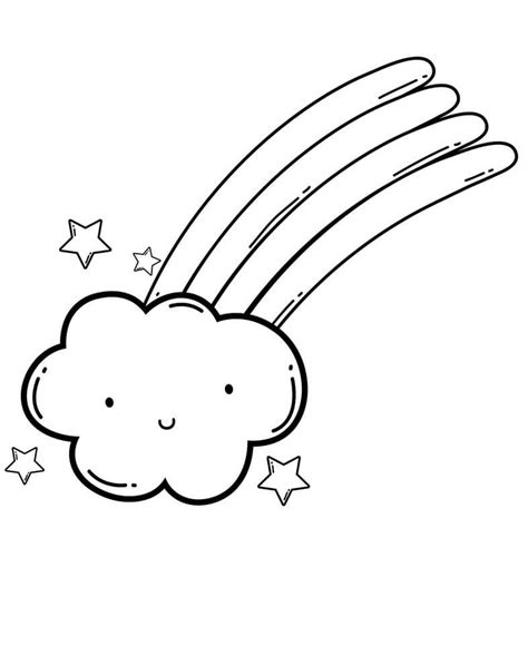 Rainbow Clouds Coloring Page Coloring Pages