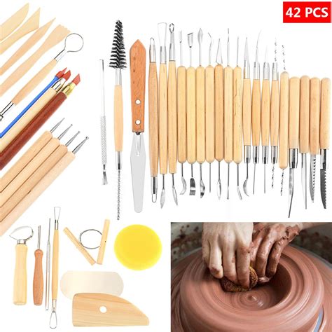 2021 Wooden Clay Sculpting Tools Pottery Carving Tool Set Modeling ...