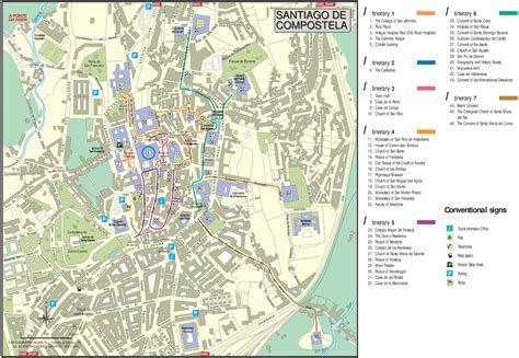 Santiago de Compostela city center map