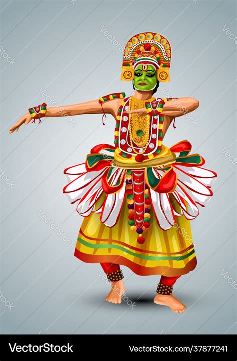 Kerala traditional folk dance ottan thullal full Vector Image