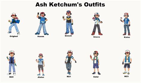 All of Ash's traveling outfits : r/pokemonanime