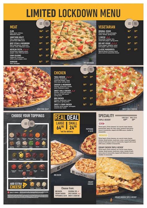 Carta del restaurante Debonairs Pizza, Rustenburg, Shop No 22