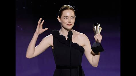 Emma Stone wins the "Best Actress" award at the 29th annual Critics ...