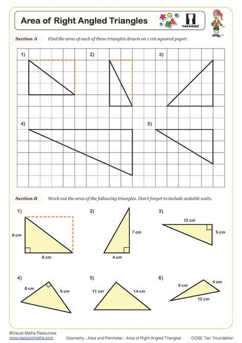 Area of Right Angled Triangles Worksheet | Fun and Engaging PDF Worksheets