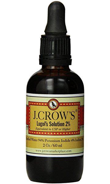 J.Crow's Lugol's Iodine Solution, 2 oz, Twin Pack (2 Bottles) | Iodine ...